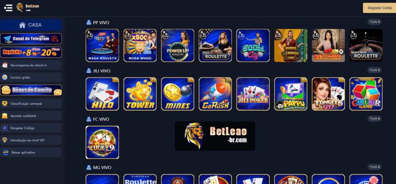 Cadastre e ganhe bonus para jogar